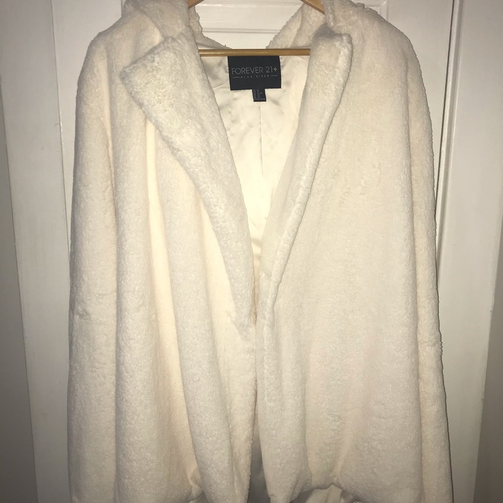 Forever 21 fluffy coat with hood